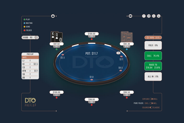 DTO Poker 토너먼트 트레이너 - MTT와 SNG 등 토너먼트 특화 GTO 학습 도구