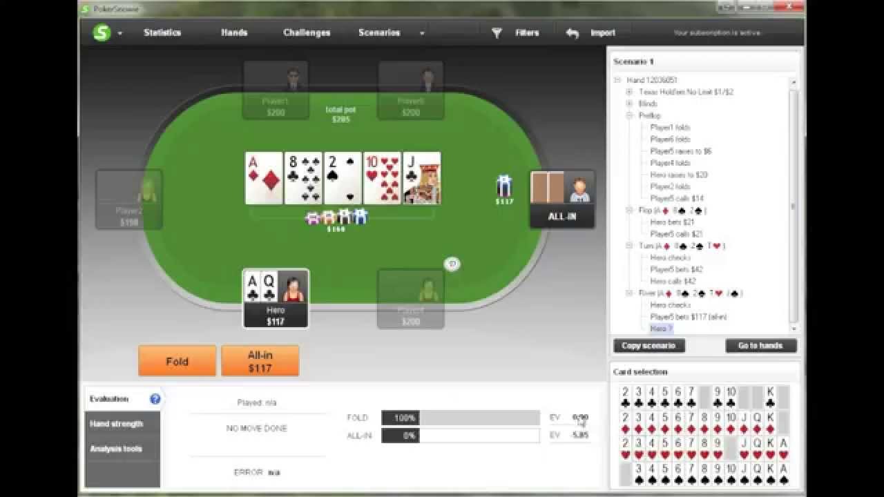 PokerSnowie AI 포커 학습 도구 - AI를 상대로 플레이하며 실시간 피드백을 받는 직관적인 트레이닝 소프트웨어