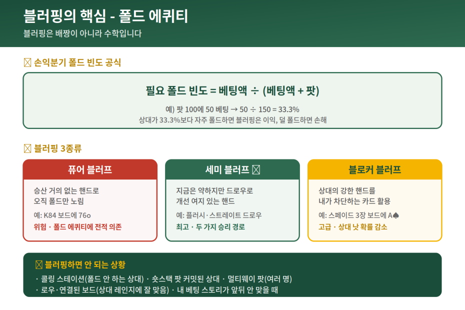 블러핑의 핵심 - 폴드 에퀴티 공식과 블러핑 3종류