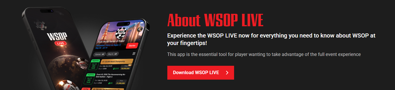 WSOP LIVE 앱 다운로드 바로가기 - 현장 참가 필수 공식 앱