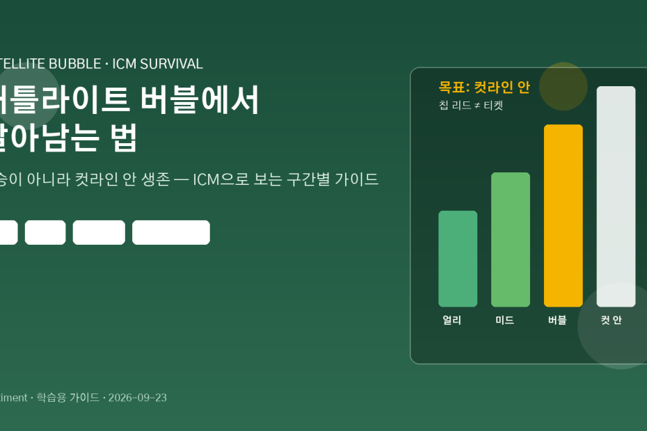 새틀라이트 버블 ICM 생존 가이드 - 컷라인 안 생존이 목표임을 보여주는 히어로 이미지