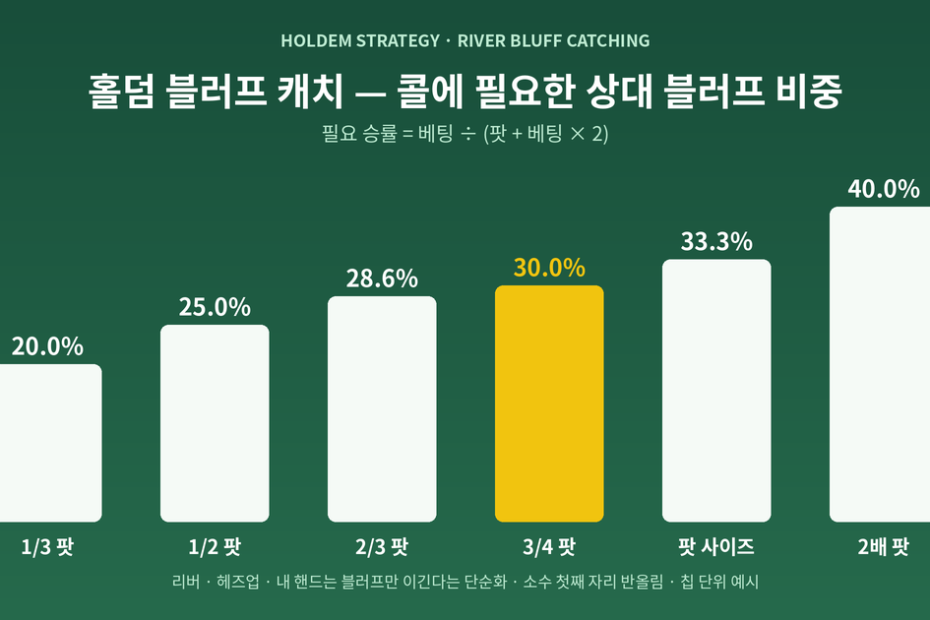 홀덤 블러프 캐치 필요 블러프 비중